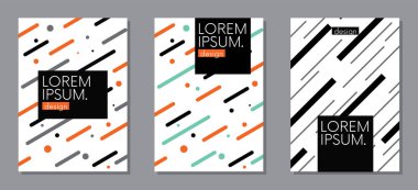 Düz geometrik desenli kapsar. Serin renkli arka planlar. Afiş, posterlerini açmaları, posterler, el ilanları için uygulanabilir. Vektör çizim.