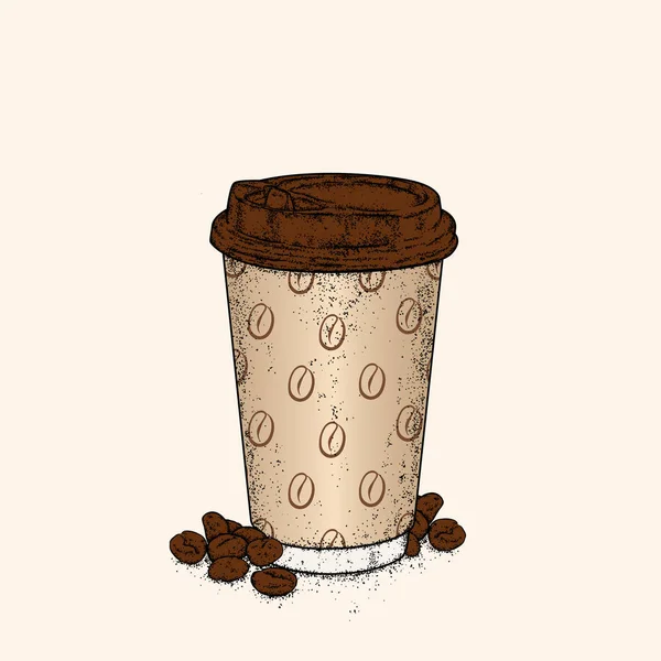 Belo Copo Com Café Ilustração Vetorial Conceito Pronto —  Vetores de Stock