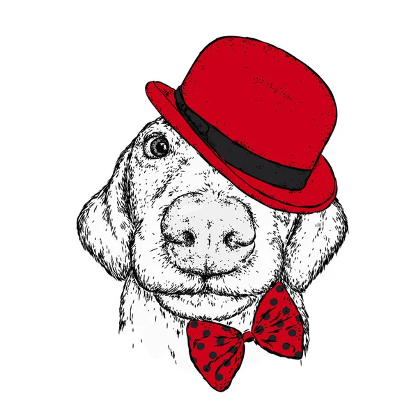 Cucciolo Con Cappello Occhiali Cravatta Giorno Patrick Illustrazione Vettoriale Una — Vettoriale Stock