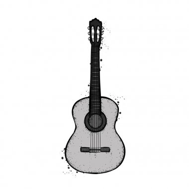 Acoustic guitar. Vector illustration. clipart