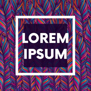 Şık bir arka plan tüyler ve yazmak için bir yer. Bir poster, afiş veya kartpostal tasarımı için güzel bir kavram. Vektör çizim. EPS 10.