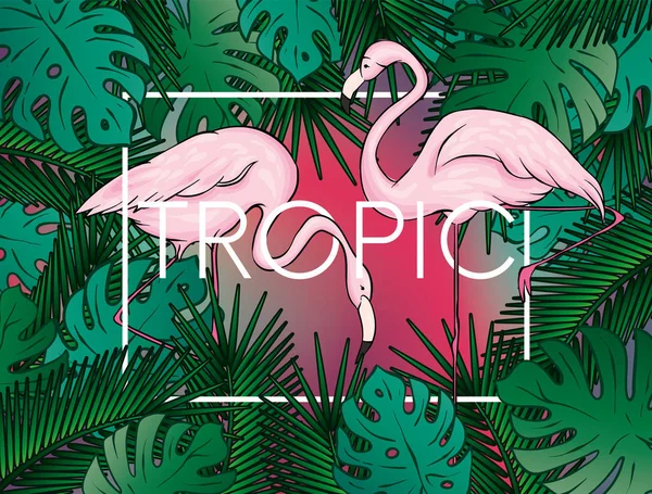 Fondo Elegante Con Hojas Palma Hermoso Diseño Conceptual Póster Tropical — Vector de stock