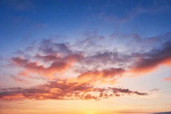 Sky Bright Blue Orange Yellow Colors Sunset Instant Photo — Stock Photo, Image