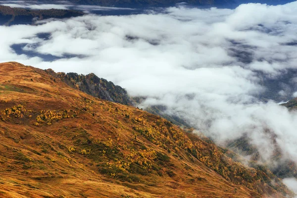 Сніжні Осінні Гірські Хребти Панорамного Виду Карпати — стокове фото