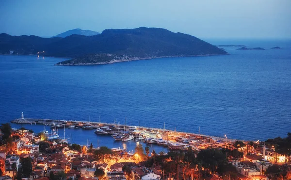 Panorama Costa Por Noche Sobre Ciudad Trapani Sicilia Italia Europa — Foto de Stock