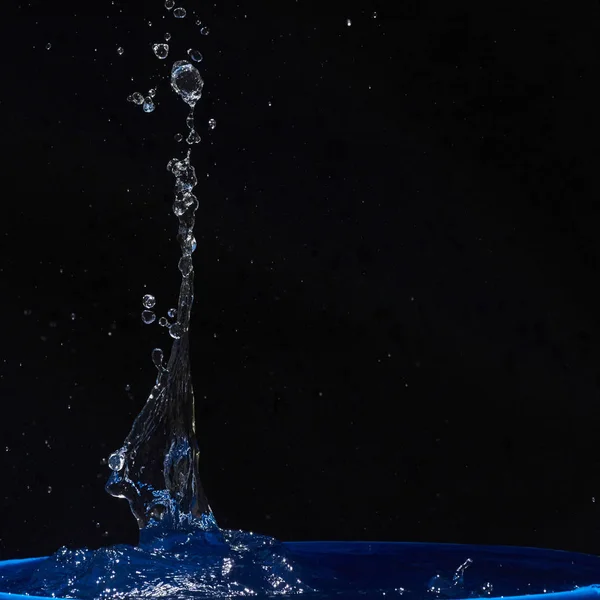 Water Splashes Isolated Black Background — ストック写真