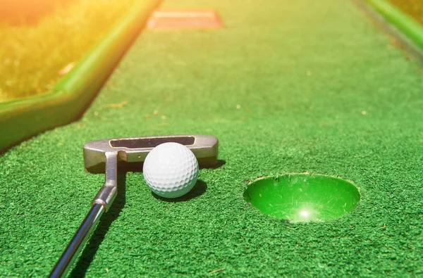 Golf Ball Golf Club Artificial Grass — Stock Photo, Image