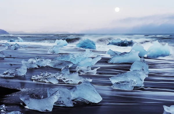 Island Glaciärlagunen Lagoon Vacker Kallt Landskap Bild Isländska Glacier Lagoon — Stockfoto