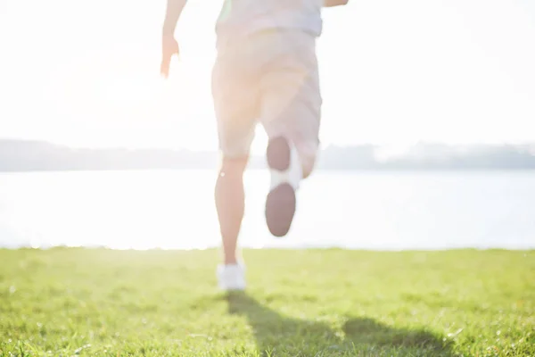 Outdoor Cross Country Running Summer Sunshine Concept Exercising Fitness Healthy — ストック写真