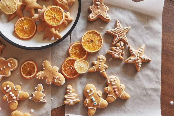 Weihnachten Honigkekse Mit Orange Frohes Neues Jahr — Stockfoto