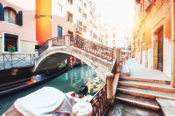 Gôndolas Canal Veneza Veneza Destino Turístico Popular Europa — Fotografia de Stock