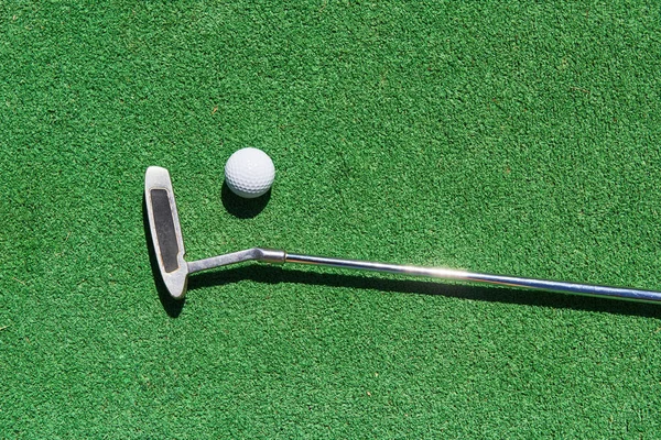 Mini Balle Golf Sur Gazon Artificiel Jeu Saison Été Image En Vente