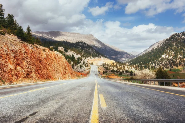 Estrada Fantástica Nas Montanhas Cárpatos Ucrânia Europa — Fotografia de Stock