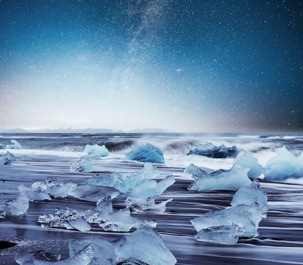 Izland Jokulsarlon Lagúna Gyönyörű Hideg Táj Képet Jégkorong Gleccser Lagúna — Stock Fotó