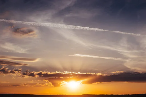 Fantastic Sunset Mountains Cumulus Clouds — Stock Photo, Image