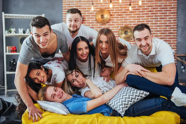 Group Portrait Multi Ethnic Boys Girls Colorful Fashionable Clothes Holding — Stock Photo, Image