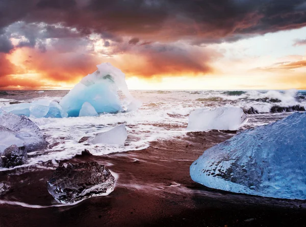 Island Jokulsarlonlagune Schöne Kalte Landschaft Bild Der Isländischen Gletscherlagunenbucht — Stockfoto