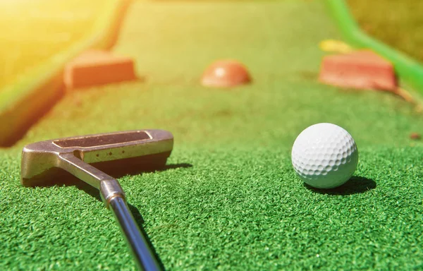 Minigolfboll Konstgräs Sommarsäsong Spel — Stockfoto