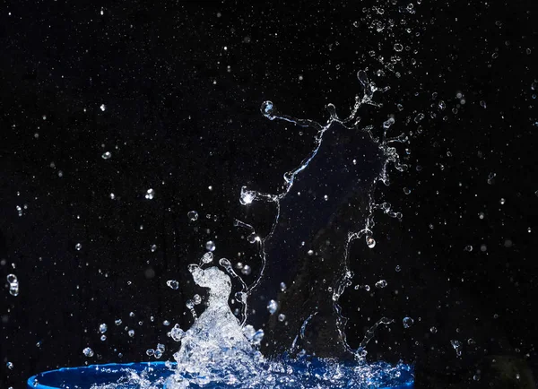 Water Splashes Isolated Black Background — ストック写真