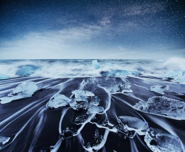 Ijsland Jokulsarlon Lagune Prachtige Koude Landschap Foto Van Ijzige Gletsjer — Stockfoto