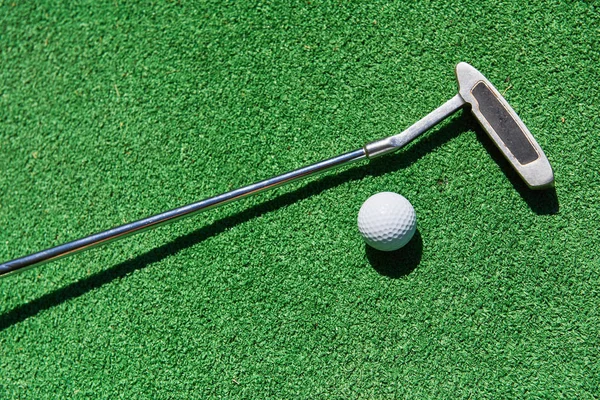 Mini Golf Ball Artificial Grass Summer Season Game — Stock Photo, Image