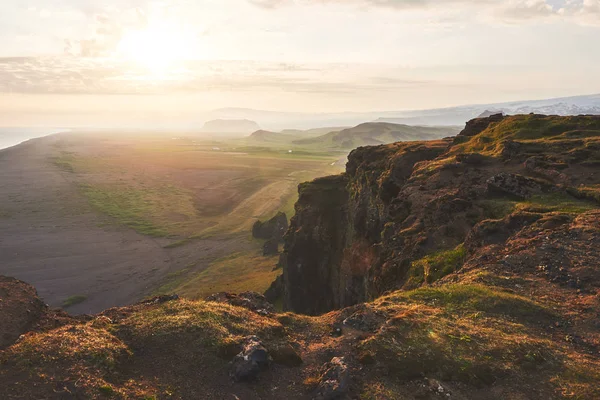 Колір Заходу Сонця Над Горами Фантастичні Краєвиди Пейзажу Ісландії Світ — стокове фото