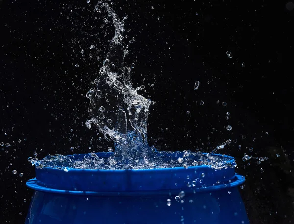 Water Splashes Isolated Black Background — ストック写真