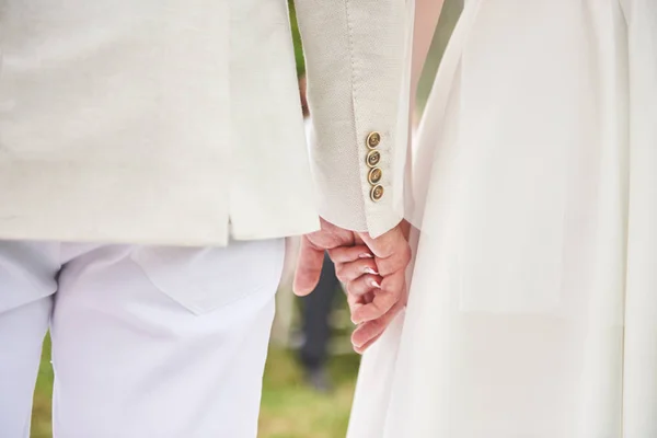 Wedding Day Background Happy Couple Holding Hands Together Forever Love — Stock Photo, Image