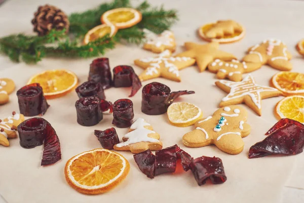 Christmas Honey Biscuits Orange — Stock Photo, Image