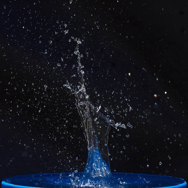 Water Splashes Isolated Black Background — ストック写真