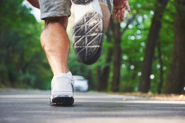 Outdoor Crosslauf Konzept Für Bewegung Fitness Und Gesunden Lebensstil Nahaufnahme — Stockfoto