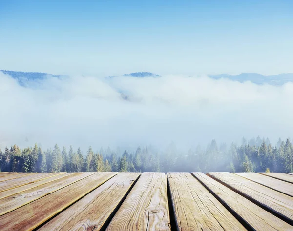 Paisaje Invernal Mesa Mala Calidad Una Puesta Sol Montañas Cárpatos — Foto de Stock