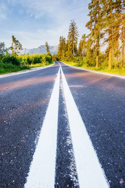 山の中で風景道路 山の眺めカルパチア人ウクライナヨーロッパ — ストック写真