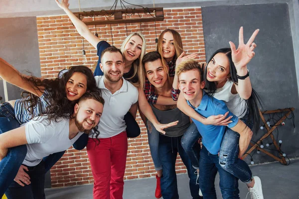 Group Portrait Multi Ethnic Boys Girls Colorful Fashionable Clothes Holding — Stock Photo, Image