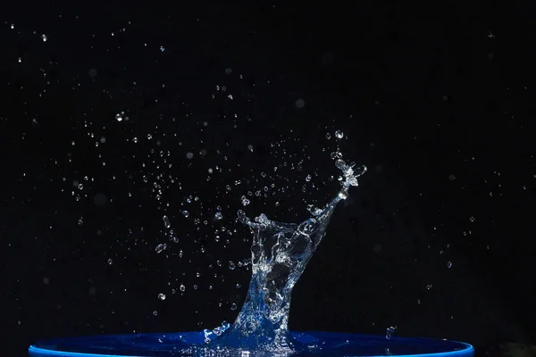 Water Splashes Isolated Black Background — ストック写真