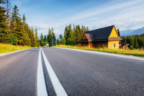 Camino Escénico Las Montañas Mountain View Cárpatos Ucrania Europa — Foto de Stock