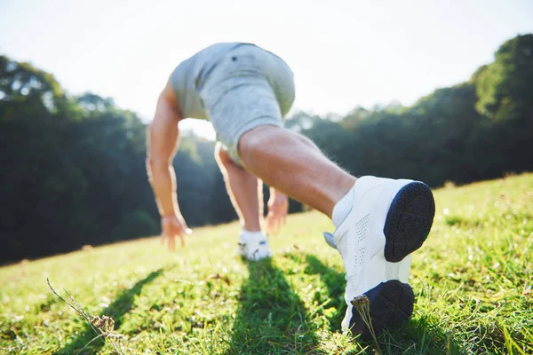 Venkovní Cross Country Běh Letním Slunci Koncept Pro Cvičení Fitness — Stock fotografie