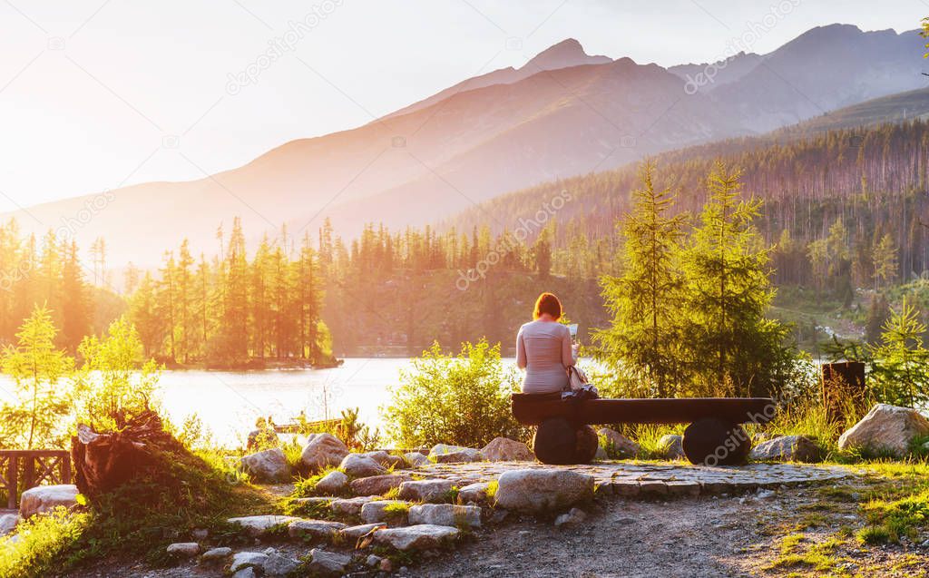 Lake Strbske pleso in High Tatras mountain, Slovakia, Europe