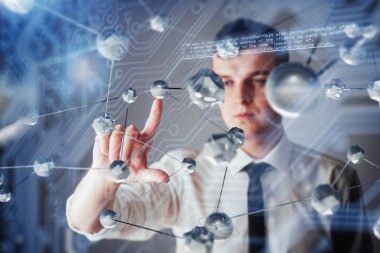 Bilim ve tıpta yenilikçi teknolojiler. Bağlantı teknolojisi. Güvenlik kavramı.