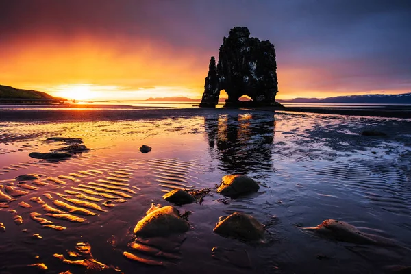 Hvitserkur Height Spectacular Rock Sea Northern Coast Iceland Photo Hvitserkur — Stock Photo, Image