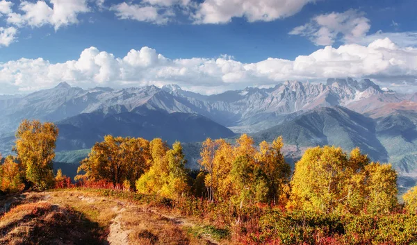 Tyk Tåge Bjergpasset Goulet Georgia Svaneti Kaukasus Bjergene - Stock-foto