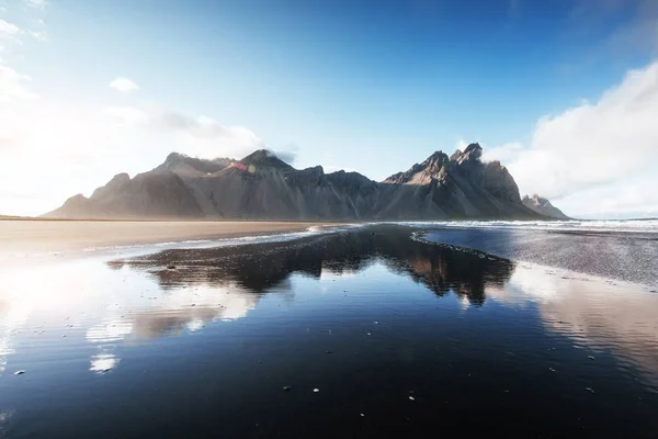 Beautiful Jokulsarlon Ake Mountain Blue Sky Background Iceland Season Landscape — Stock Photo, Image