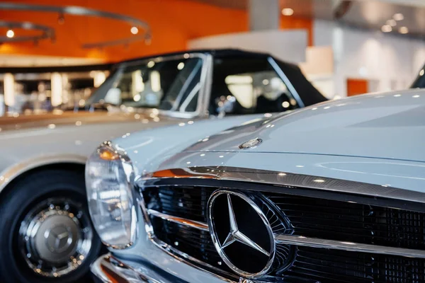 Stuttgart Tyskland Oktober 2018 Mercedes Museum Fokuserat Foto Snygga Gamla — Stockfoto