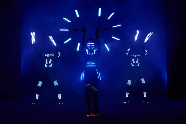 Laser Show Performance Dancers Led Suits Led Lamp Very Beautiful — 스톡 사진
