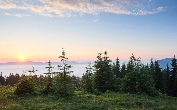 Sunset Mountains Landscape Dramatic Sky Carpathian Ukraine Europe — Stock Photo, Image