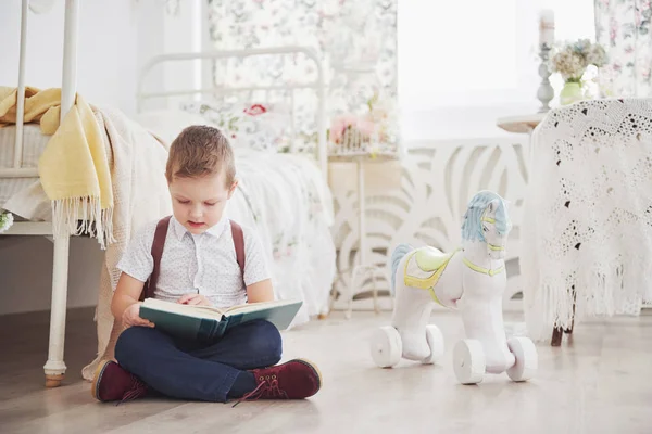 Netter Kleiner Junge Geht Zum Ersten Mal Zur Schule Kind — Stockfoto