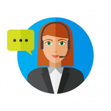 Kız operatör hizmeti desteklemek ve çağrı merkezi düz bir tarzda