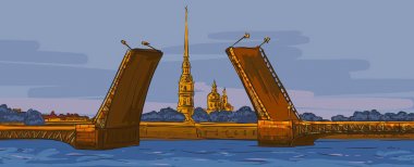 Peter ve Paul Fortress. Beyaz gece-Saint Petersburg sembolü