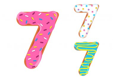 Tatlı çörek yazı tipi. 7 numaralı