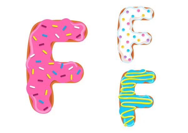 Sweet Donut Font Vecteur Lettre — Image vectorielle